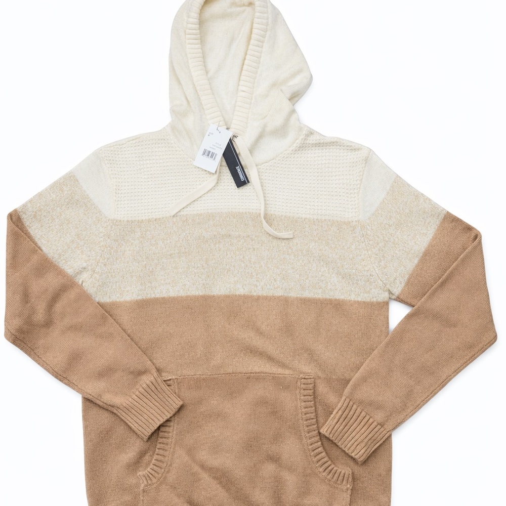 Commerce Men’s Color Block Knit Hooded Sweater – Size Medium – NWT
